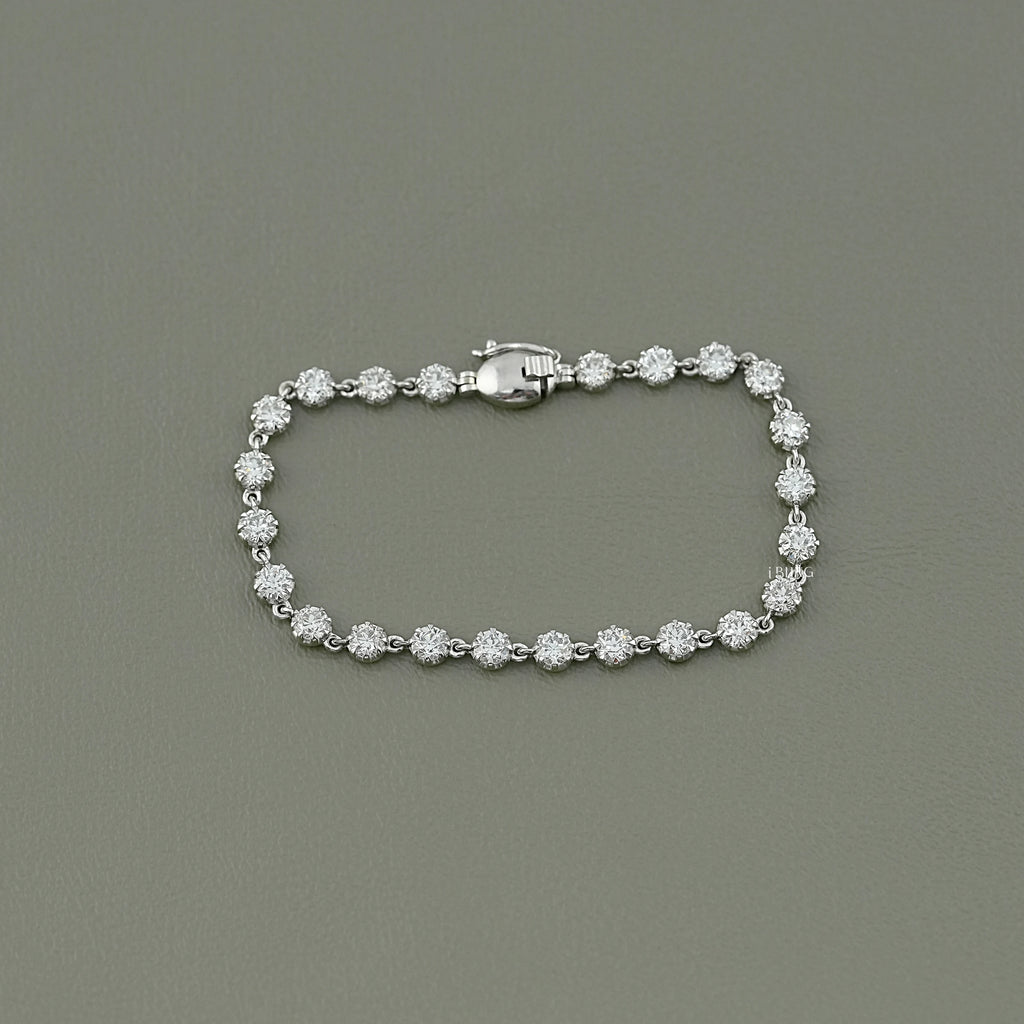 Old European Round Lab Diamond Tennis Bracelet