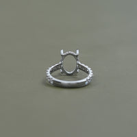 Oval Shape Semi Mount Lab Diamond Engagement Ring
