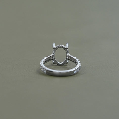 Oval Shape Semi Mount Lab Diamond Engagement Ring