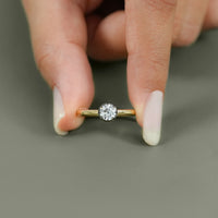 Old European Round Cut Solitaire Engagement Ring