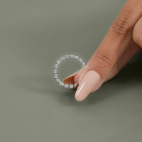 Emerald Cut Lab Diamond Bezel Set Full Eternity Band