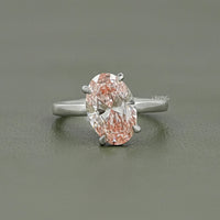 Fancy Vivid Pink Oval Diamond Engagement Ring