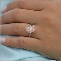 Fancy Vivid Pink Oval Diamond Engagement Ring