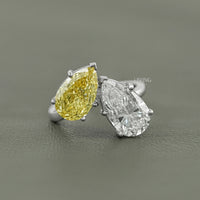 Fancy Vivid Yellow Pear Diamond Toi Moi Ring