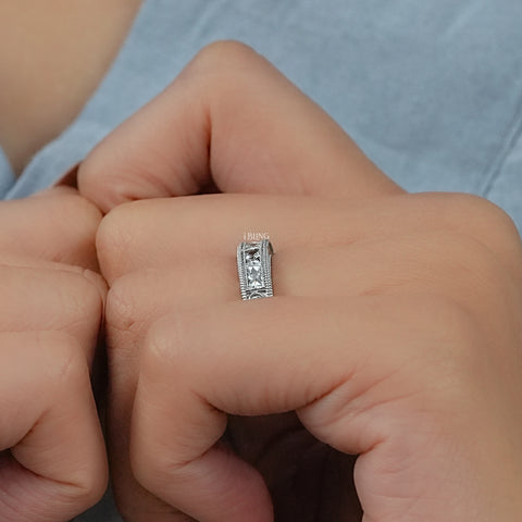 French Cut Baguette Lab Diamond Band