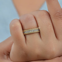 Round Diamond Filigree Set Unisex Wedding Band