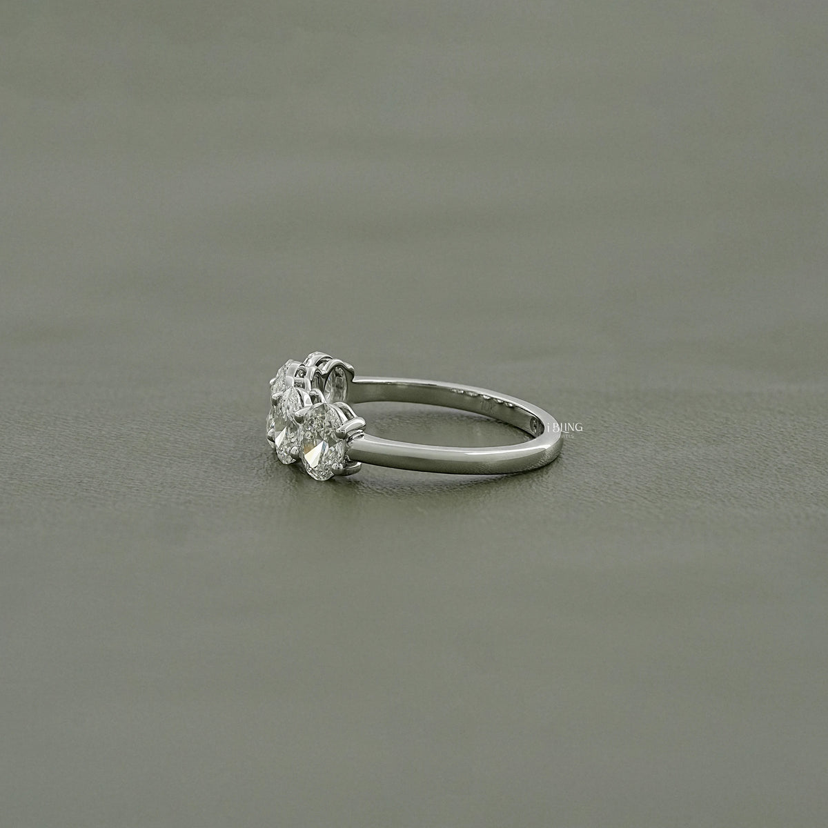 Oval Cut Lab Diamond Five Stone Ring Band
