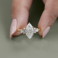 Five Stone Marquise And Baguette Diamond Engagement Ring