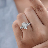 Oval And Half Moon Diamond Five Stone Ring