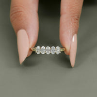 Oval Cut Lab Diamond Five Stone Wedding Band