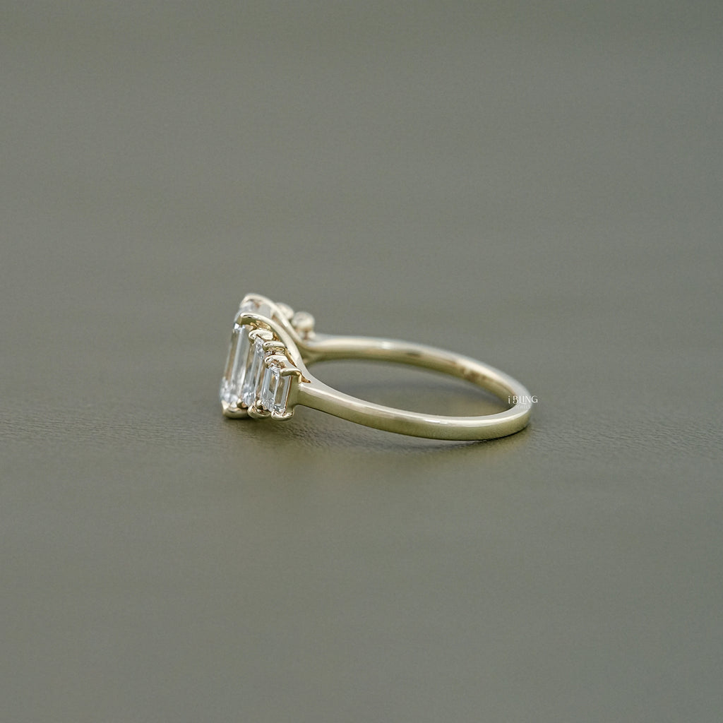 Emerald Cut Five Stone Engagement Ring