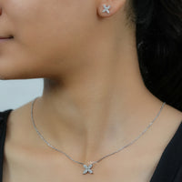 Marquise Lab Grown Diamond Floral Pendant Set