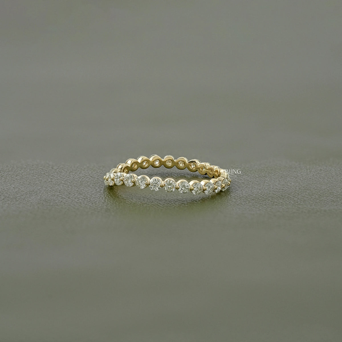 Round Cut Lab Diamond Curved Wedding Band Band