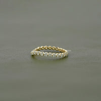 Round Cut Lab Diamond Curved Wedding Band