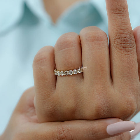 Rose Cut Round Diamond Eternity Band