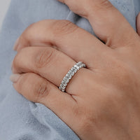 Emerald Cut Lab Diamond Full Eternity Wedding Band