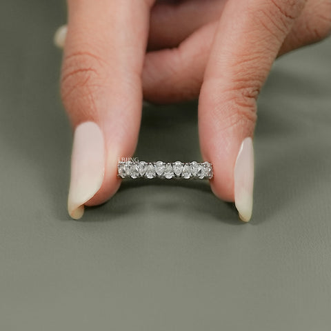 Pear Cut Lab Diamond Full Eternity Wedding Band