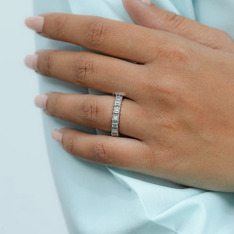 Emerald Lab Diamond Full Eternity Wedding Band