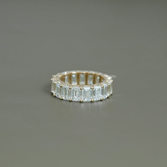 Emerald Cut Lab Diamond Full Eternity Band