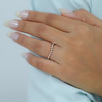 Round Cut Lab Diamond Curved Wedding Band