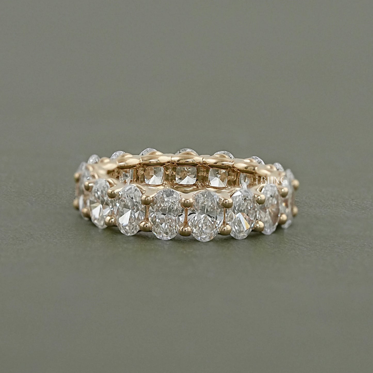 Oval Lab Diamond Eternity Wedding Band Full Eternity
