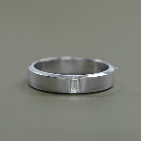 Baguette Lab Diamond Engagement Men's Band