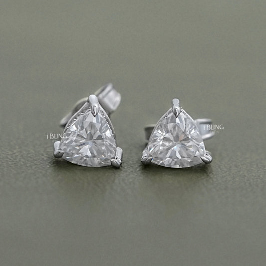 iBling Jewels trillion lab diamond hidden halo stud earrings for women in USA