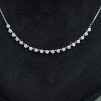 Old European Round Diamond Half Tennis Necklace