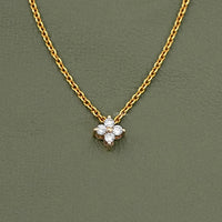 Round Cut Lab Grown Diamond Dainty Flower Pendant