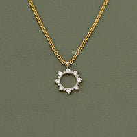 Round Cut Lab Diamond Open Circle Necklace