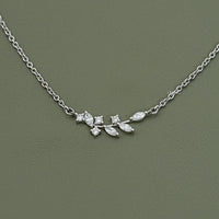 Marquise Cut Lab Diamond Floral Leaf Necklace