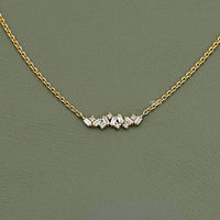 Baguette Cut Lab Diamond Cluster Necklace