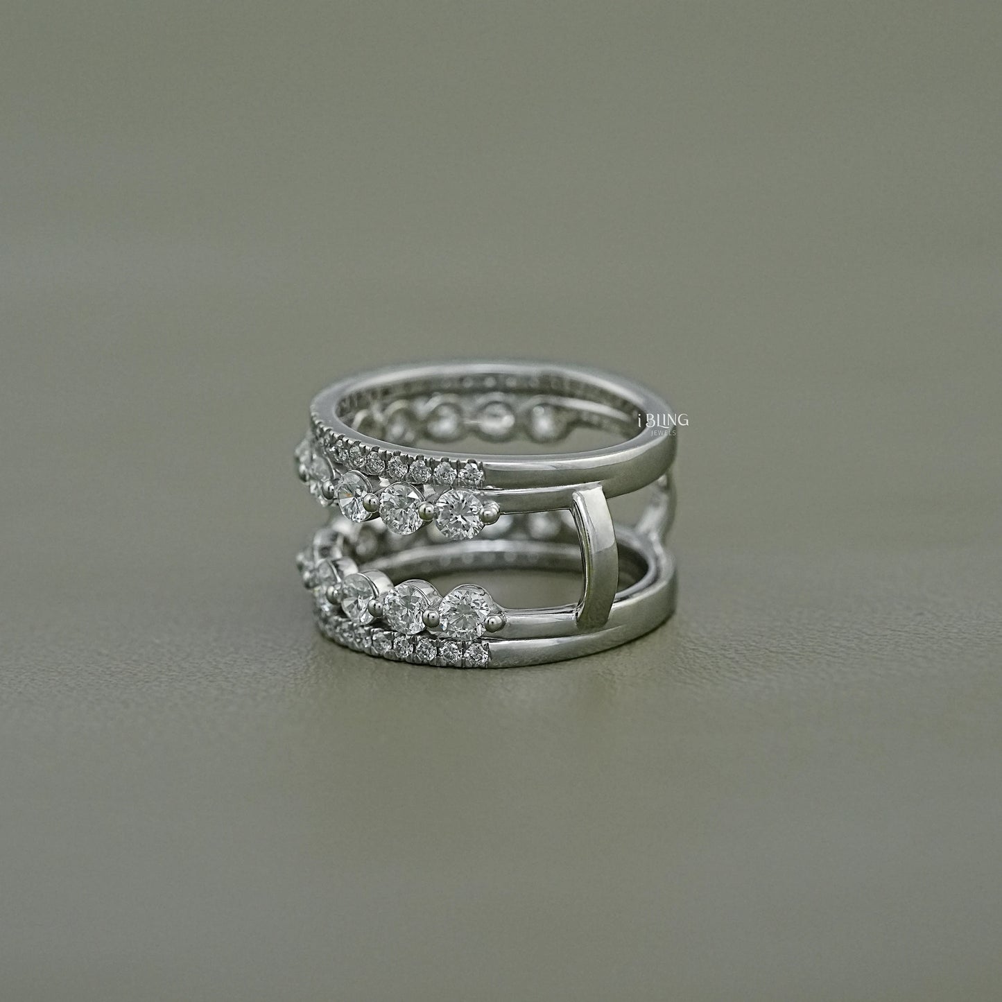 Round Diamond Guard Wrap Wedding Band