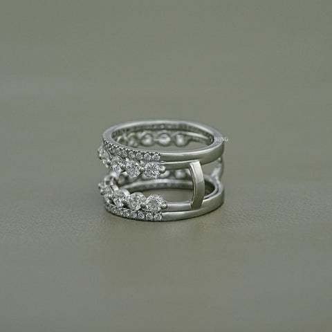 Round Diamond Guard Wrap Wedding Band