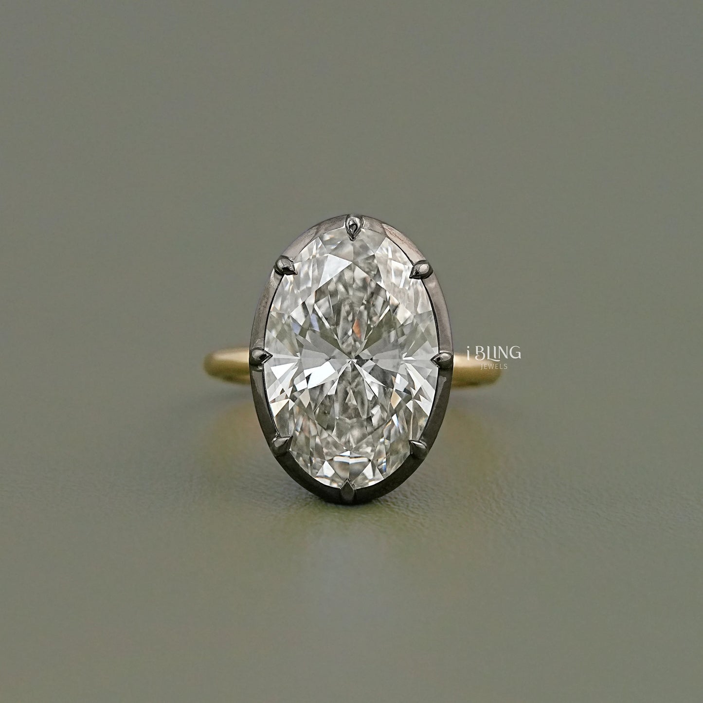 Georgian Style Oval Solitaire Lab Grown Diamond Ring Solitaire Ring