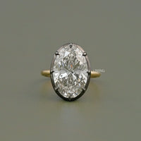 Georgian Style Oval Solitaire Lab Grown Diamond Ring