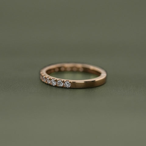 Round Cut Lab Diamond Half Eternity Wedding Band
