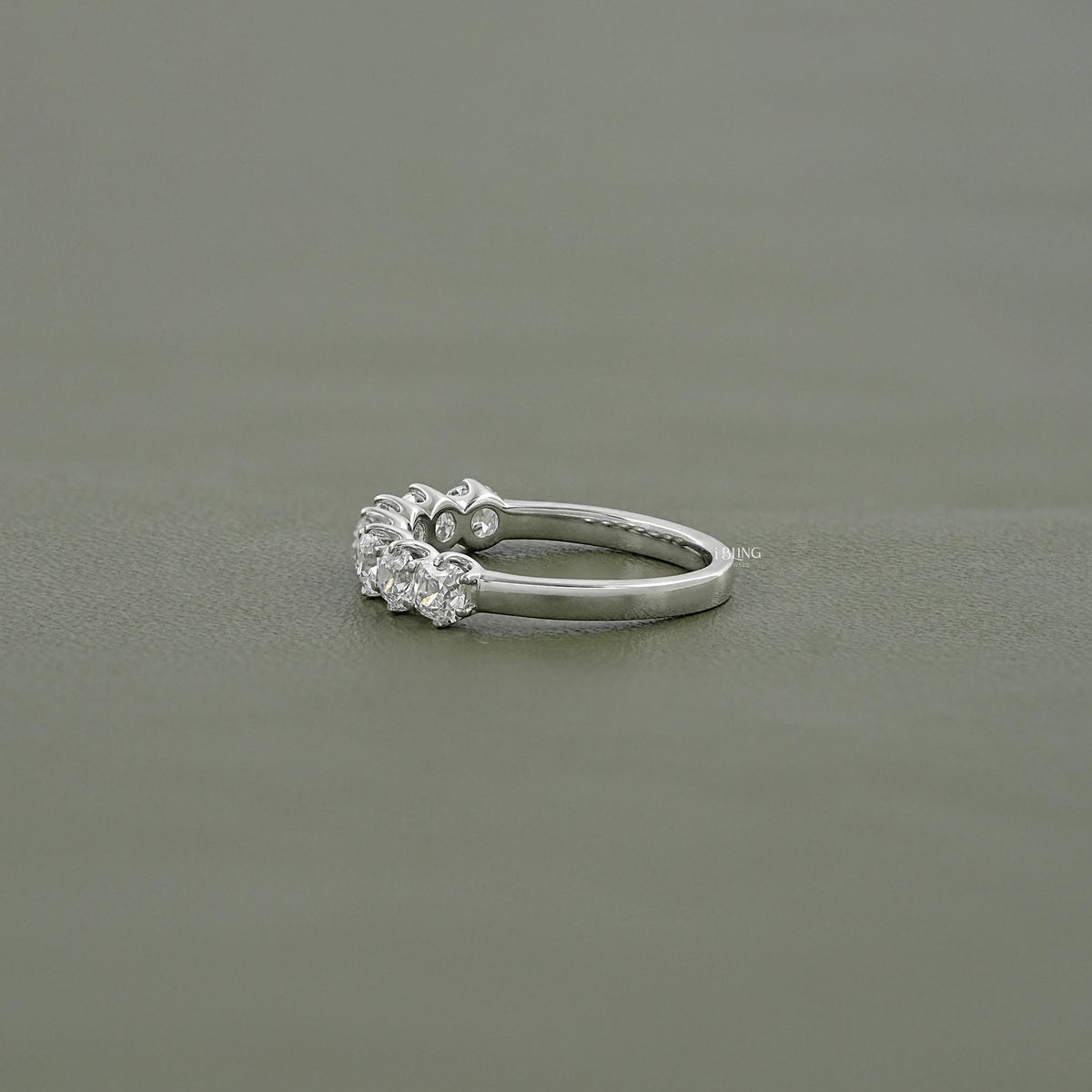 Old Mine Cushion Cut Lab Diamond Half Eternity Wedding Band Band
