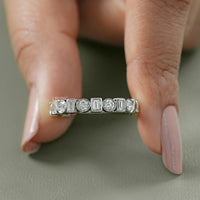 Round & Baguette Diamond Bezel Set Alternative Band