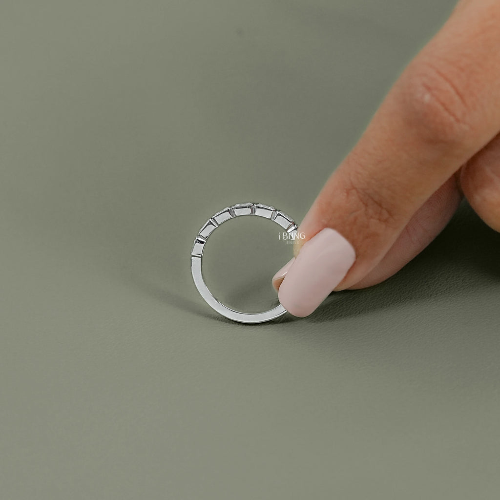 Radiant Lab Diamond Bezel Set Wedding Band