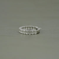 Emerald Cut Lab Diamond Half Eternity Wedding Band