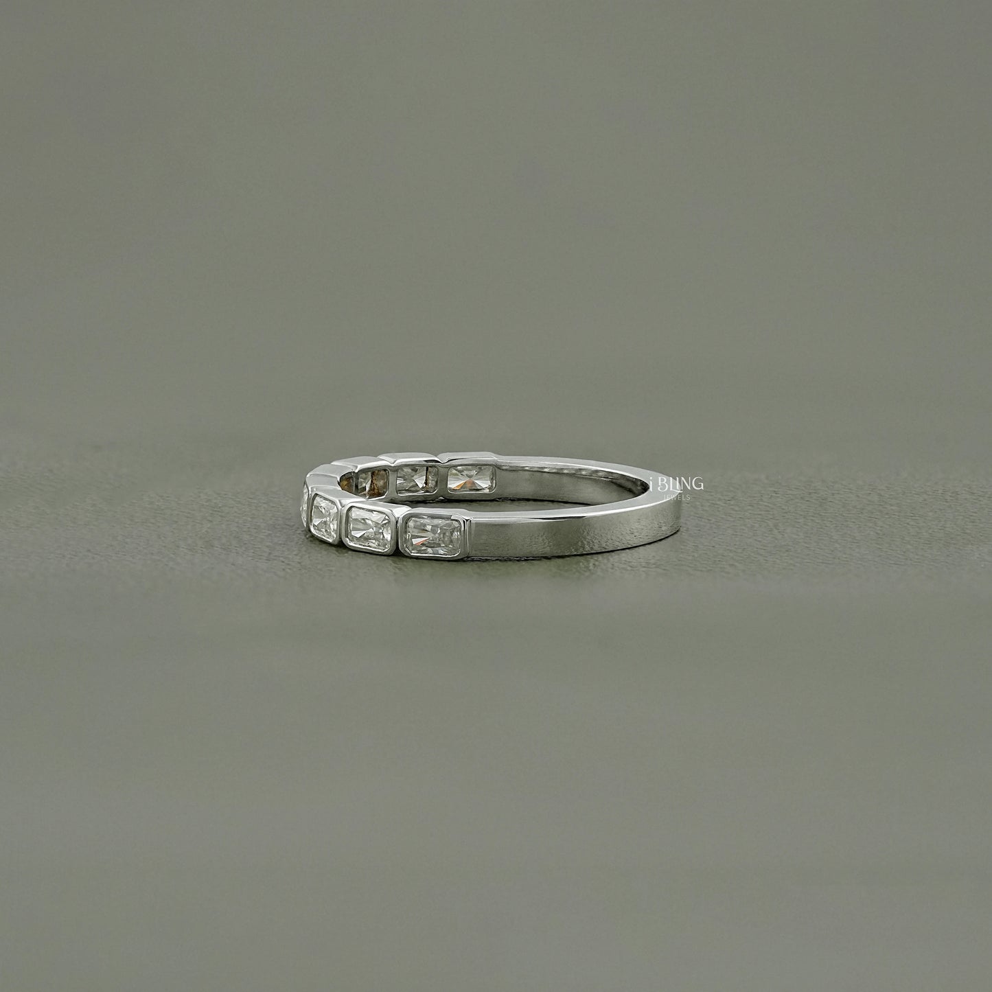 Radiant Lab Diamond Bezel Set Wedding Band