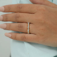 Multi Shape Lab Diamond Half Eternity Band