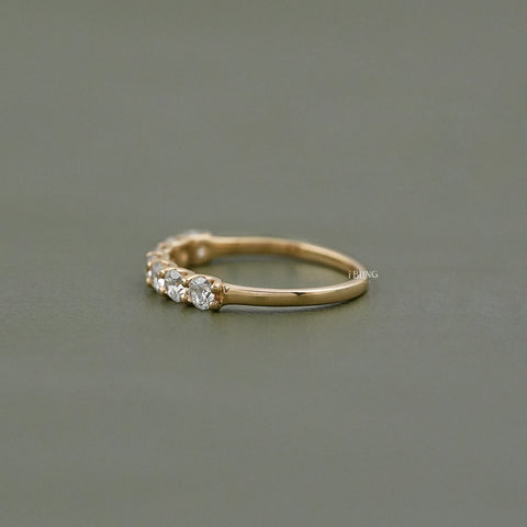 Round Cut Lab Diamond Half Eternity Wedding Band
