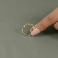 Multi Shape Lab Diamond Half Eternity Band
