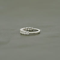 Round Lab Diamond Half Eternity Wedding Band