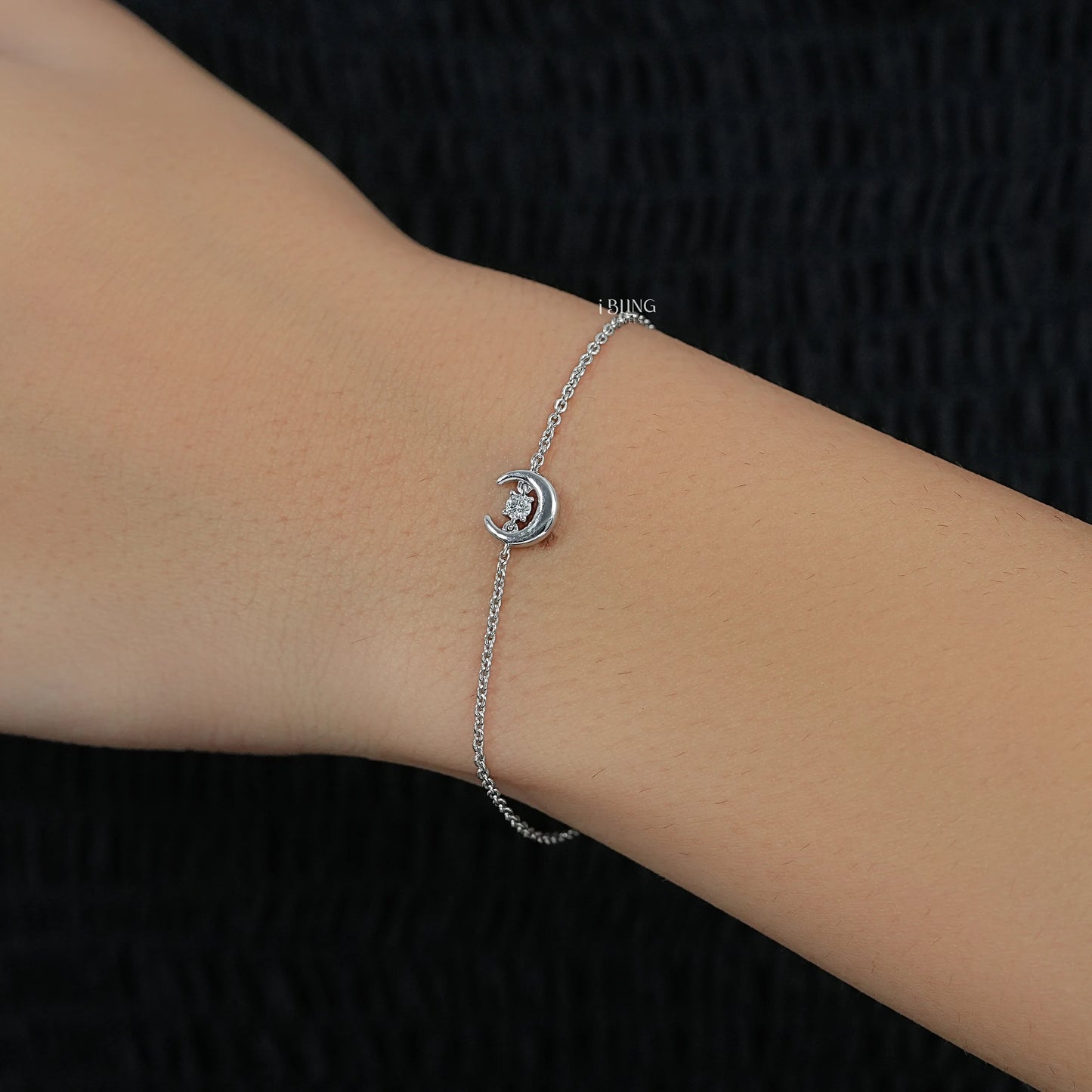 Half Moon Shape Round Cut Lab Diamond Bracelet