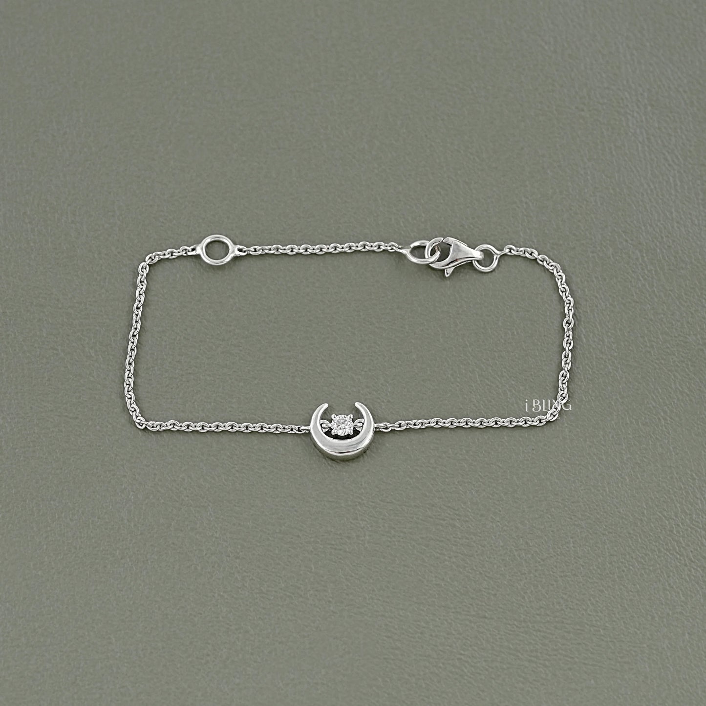 Half Moon Shape Round Cut Lab Diamond Bracelet