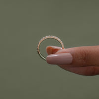Round Cut Lab Diamond Half Eternity Wedding Band