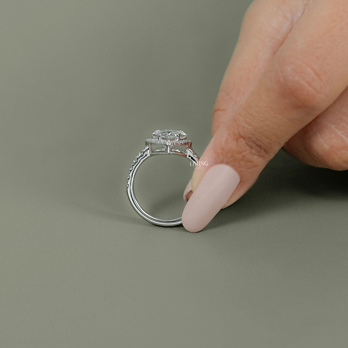 Heart Cut Halo Diamond Accent Engagement Ring Solitaire Ring